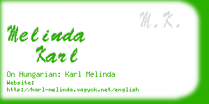 melinda karl business card